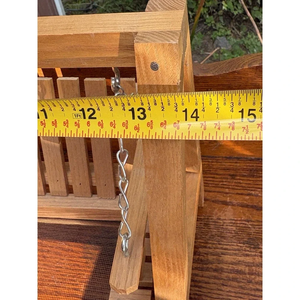 Handmade Wooden Swing Bird Feeder Squirrel Feeder Natural Finish Kitschy